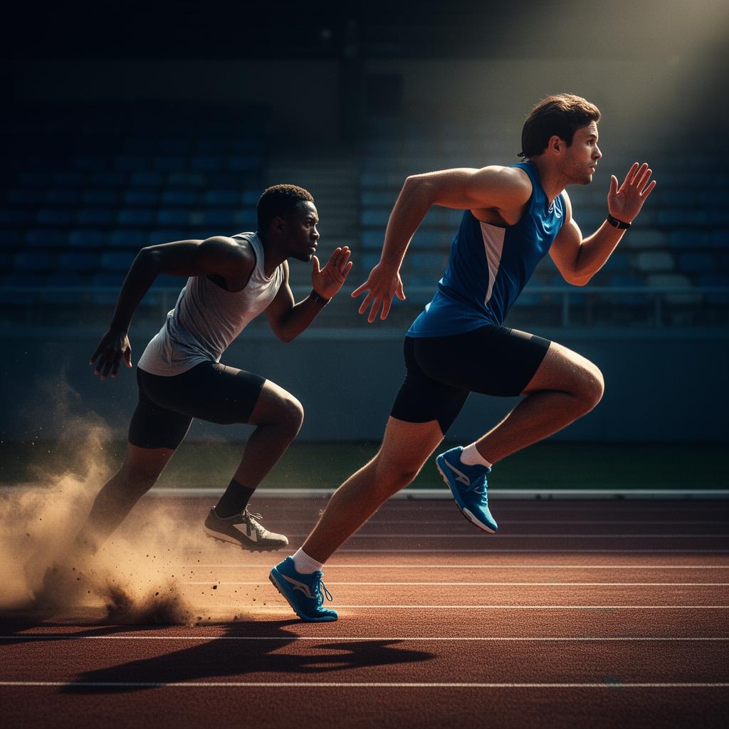 Runner racing ahead
