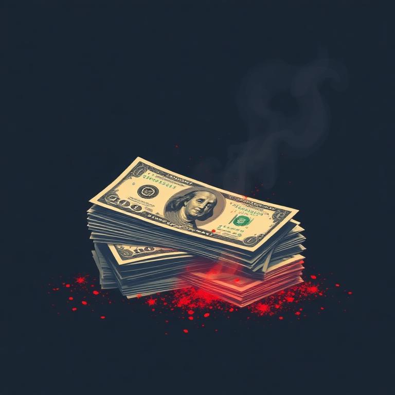 Burning currency notes